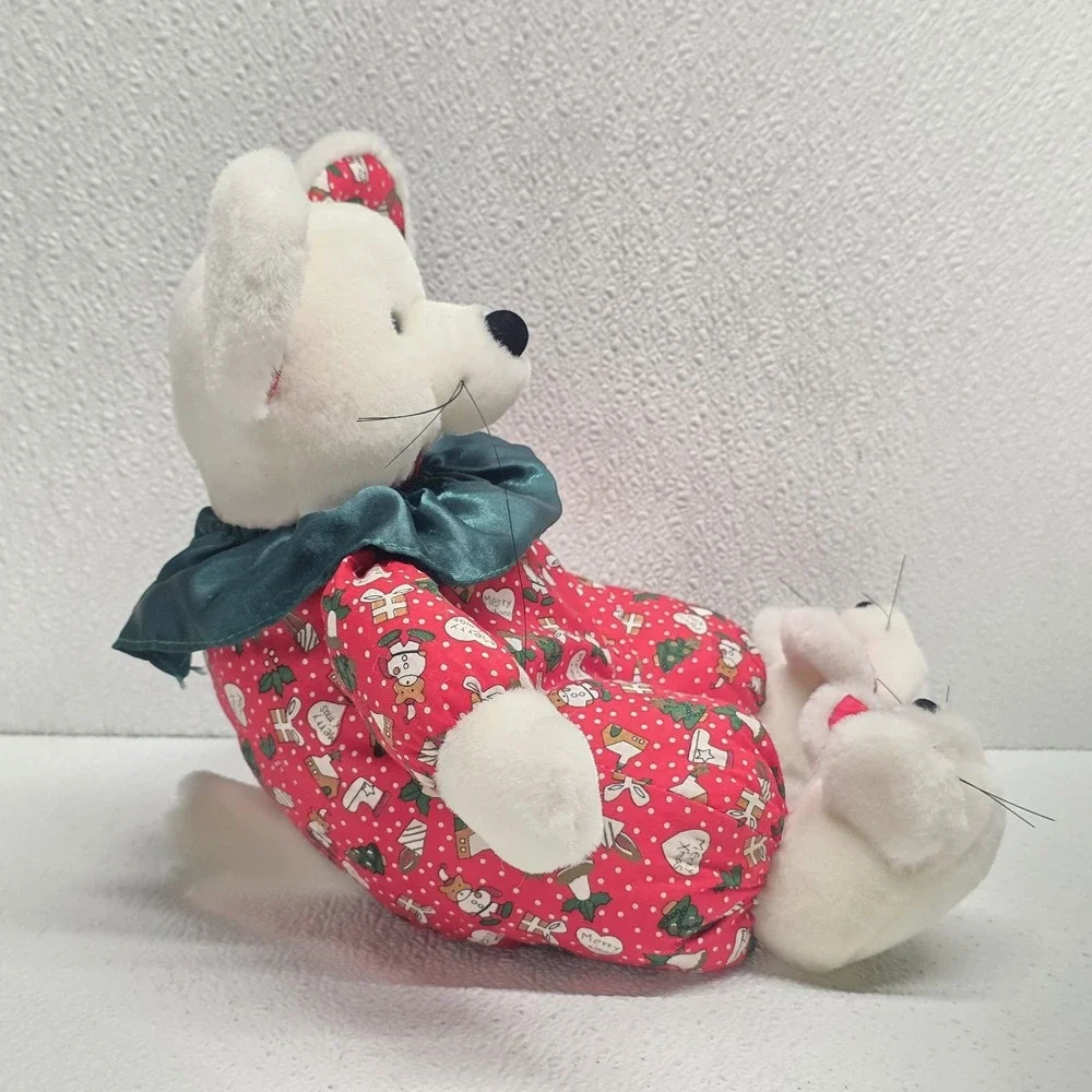 Vintage International Bon Ton Toys Christmas Mouse Slippers Plush IBT
